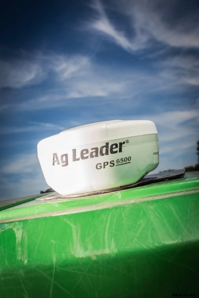 Ag Leader&#039;s GPS on top of a tractor.